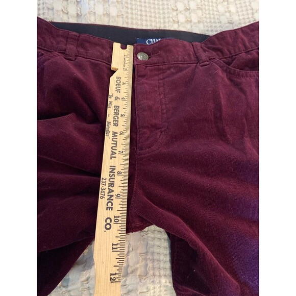 Chaps Corduroy Women’s Pants Stretch Waist Size 12 Dark Burgundy EUC Slacks - Picture 10 of 12